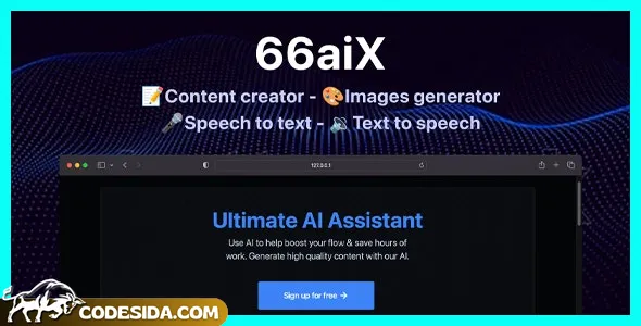 66aix v22.0.0 - AI Content, Chat Bot, Images Generator & Speech to Text (SAAS) - nulled