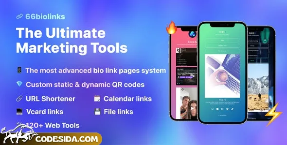 66biolinks v47.0.0 - Bio Links, URL Shortener, QR Codes & Web Tools (SAAS) - nulled