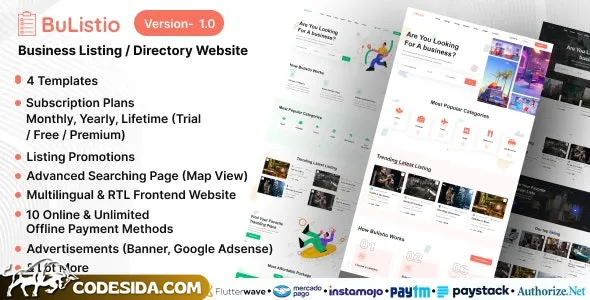 Bulistio v1.0 - Business Listing / Directory Website (Subscription Based) - nulled