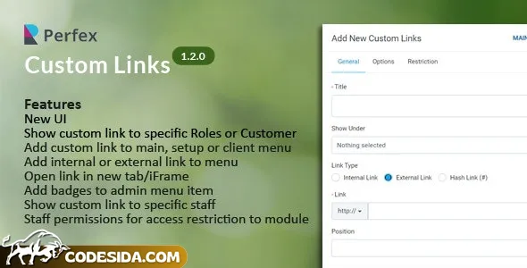 Custom Links for Perfex CRM v1.2.0
