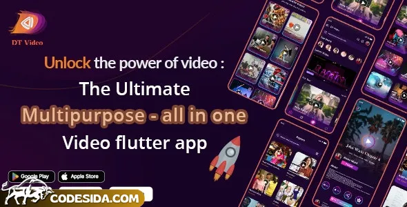 DTVideo v3.0.1 - Flutter Multipurpose All In One Videos App ( Android + ios) Admin panel