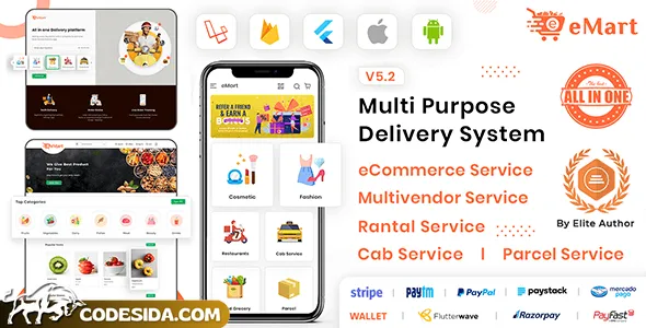 eMart v3.0 - Multivendor Food, eCommerce, Parcel, Taxi booking, Car Rental App with Admin and Website eMart v3.0 - Multivendor Food, eCommerce, Parcel, Taxi booking, Car Rental App with Admin and Website