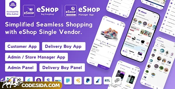 eShop v4.0.5.1 - eCommerce Single Vendor App - Shopping eCommerce App with Flutter - nulled