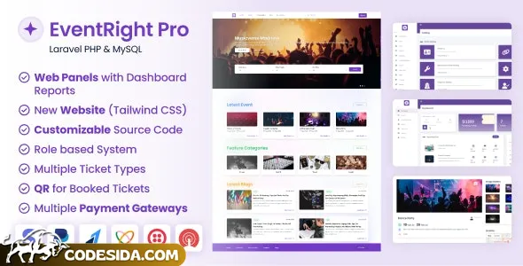 EventRight Pro v2.0.0 - Ticket Sales and Event Booking & Management System with Website & Web Panels (SaaS) - nulled