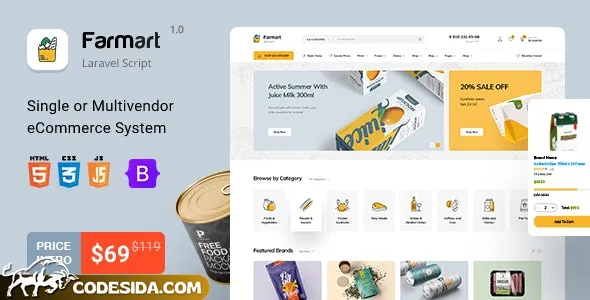 Farmart v1.12 - Single or Multivendor Laravel eCommerce System - nulled