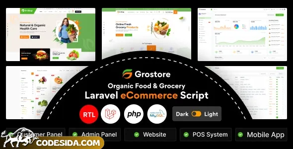 GroStore v1.0 - Food & Grocery Laravel eCommerce with Admin Dashboard