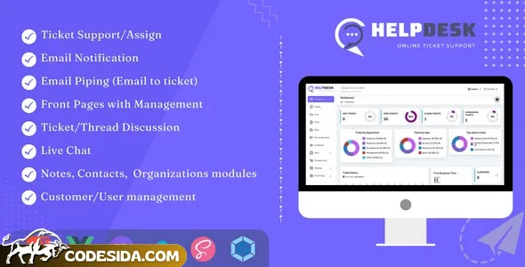 HelpDesk v3.63 - Online Ticketing System with Website - ticket support and management - nulled
