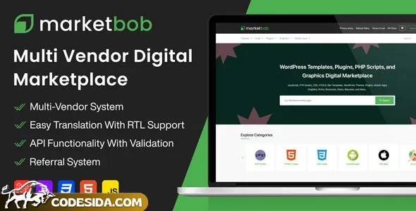 Marketbob v1.2 - Multi-Vendor Digital Marketplace - nulled