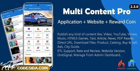 Multi Content Pro (Application and Website) v2.2.0
