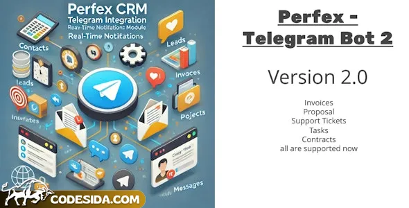 Perfex CRM and TelegramBot Notification Module v2.0 Perfex CRM and TelegramBot Notification Module v2.0