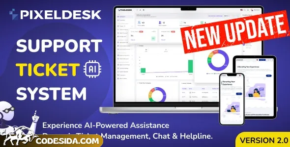 PixelDesk v1.3 - Support Ticket System With OpenAI PixelDesk v1.3 - Support Ticket System With OpenAI