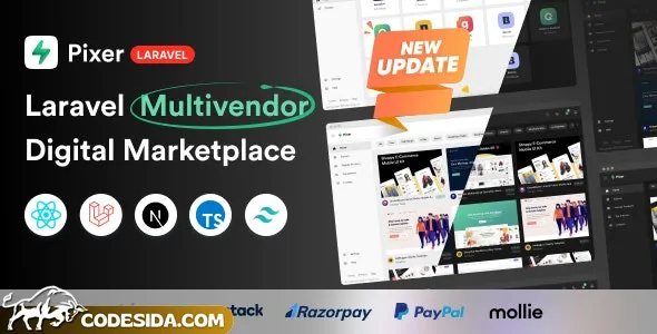 Pixer v6.4.0 - React Laravel Ecommerce Multivendor Digital Marketplace