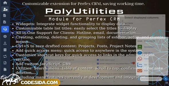 PolyUtilities for Perfex CRM v1.0.8 - Quick Access Menu, Custom JS, CSS, and More PolyUtilities for Perfex CRM v1.0.8 - Quick Access Menu, Custom JS, CSS, and More