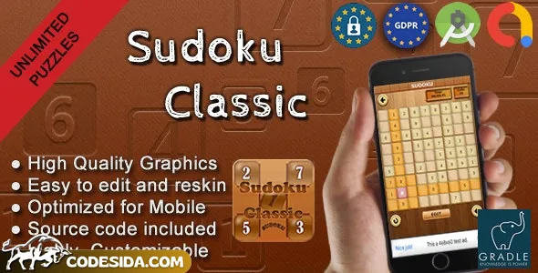Sudoku Classic (Admob + GDPR + Android Studio) - June 2023