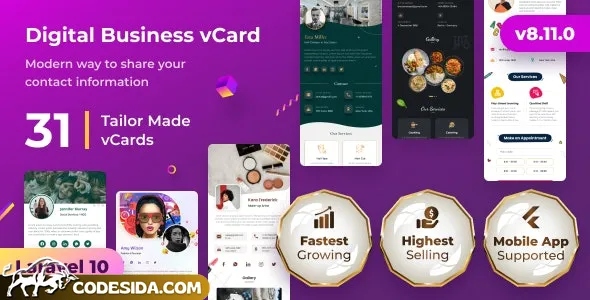 VCard SaaS v7.3.1 - Digital Business Card Builder SaaS - Laravel VCard Saas