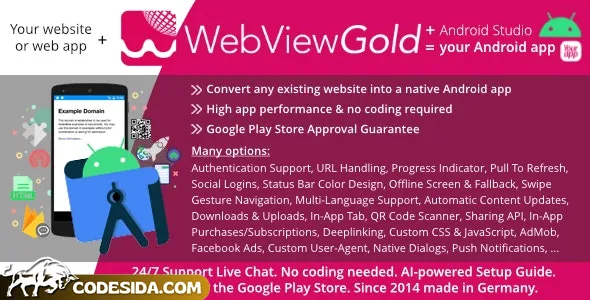 WebViewGold for Android v13.8 – WebView URL/HTML to Android app + Push, URL Handling, APIs & much more! - nulled WebViewGold for Android v13.8 – WebView URL/HTML to Android app + Push, URL Handling, APIs & much more! - nulled