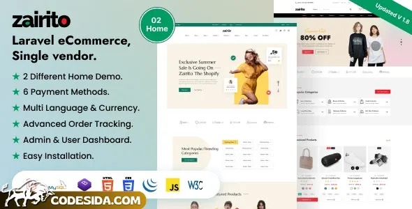 Zairito v1.8 - Laravel eCommerce System - Single vendor Zairito v1.8 - Laravel eCommerce System - Single vendor