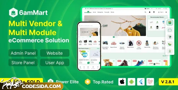 6amMart v2.5.2 - Multivendor Food, Grocery, eCommerce, Parcel, Pharmacy delivery app with Admin & Website - nulled
