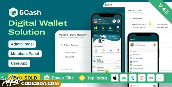 6Cash v4.3 - Digital Wallet Mobile App with Laravel Admin Panel - nulled