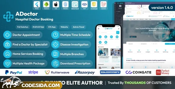 ADoctor v1.4.0 - Hospital Doctor Booking Android and iOS App - nulled