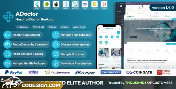ADoctor v1.2.0 - Hospital Doctor Booking Android and iOS App - nulled