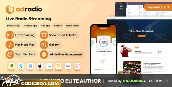 AdRadio v1.2.0 - Live Radio Streaming Website and Apps with Admin Panel - nulled