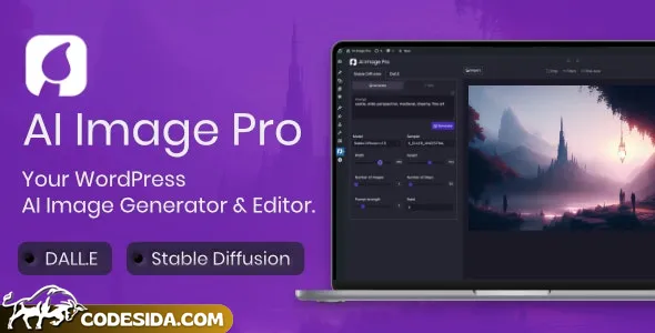 AI Image Pro v2.0.1 - WordPress AI Image Generator & Editor, DALLE & Stable Diffusion