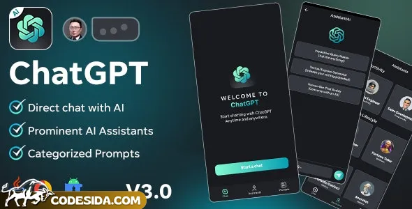 AssistantAi v3.0 - ChatGPT App - Android Java App + AdMob Ads