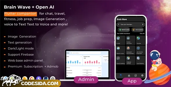 Brain Wave v1.0 - Powerful ChatGPT , Writing Assistant , Image Generator , Complete Flutter App