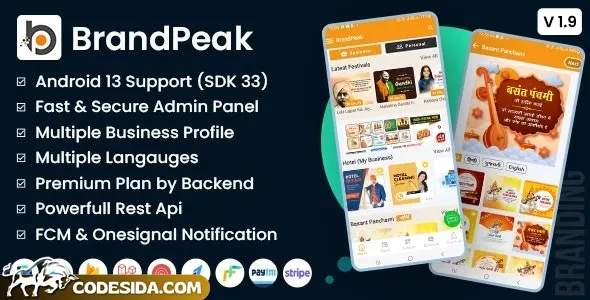BrandPeak v1.9.4 - Festival Poster Maker, Business Post, Political Post Maker App