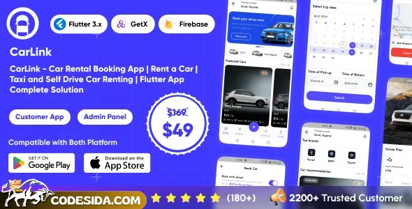 CarLink v1.0 - Car Rental Booking App - Rent a Car - Taxi and Self Drive Car Renting - Complete Solution