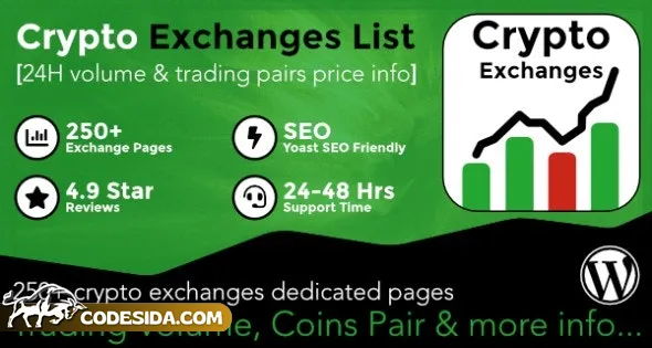 Cryptocurrency Exchanges List Pro v2.8.5 - WordPress Plugin