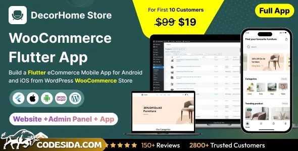 DecorHome App v1.0 - Online Furniture Selling in Flutter 3.x (Android, iOS) with WooCommerce Full App
