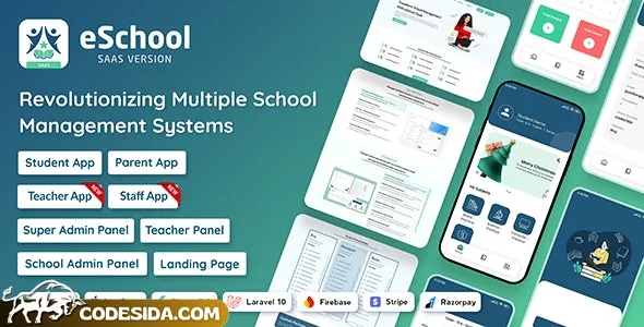 eSchool SaaS v1.1.1 - School Management System with Student - nulled