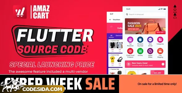 Flutter AmazCart v3.0 - Ecommerce Flutter Source code for Android and iOS