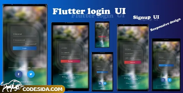 Flutter Login and Signup UI -responsive template -beautiful design v1.0