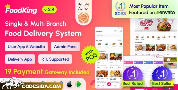 FoodKing v2.4 - Restaurant Food Delivery System with Admin Panel & Delivery Man App - Restaurant POS - nulled