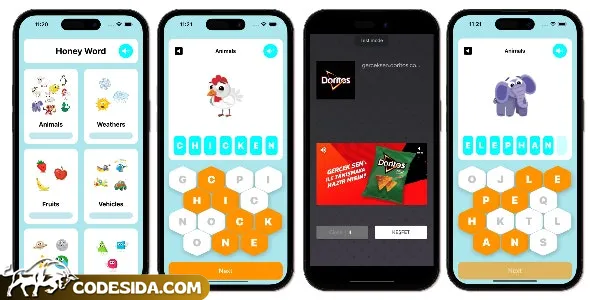 Honey Word Puzzle Game - SwiftUI Full iOS Game For Kids