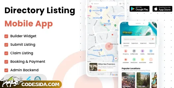Listar FluxPro v1.3.2 - Flutter mobile directory listing & booking - Wordpress Backend