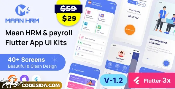 Maan HRM Flutter App UI Kit (Android & iOS) v1.2