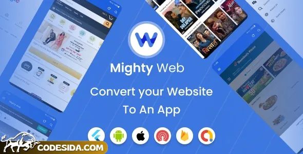 MightyWeb Webview v23.0 - Web to App Convertor (Flutter + Admin Panel)