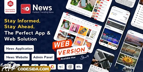 News App and Web v3.1.4 - Flutter News App for Android and IOS App | News Website with Admin panel