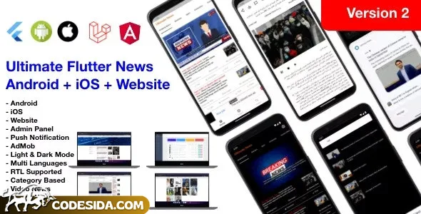 News Full App v3.0 - Flutter App Android + iOS + Website