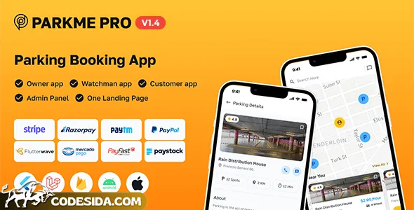 ParkMePRO v1.4 - Flutter Complete Car Parking App with Owner and WatchMan app