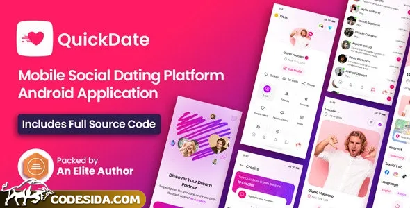 QuickDate Android v3.3 - Mobile Social Dating Platform Application