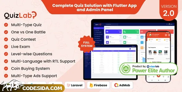 QuizLab v1.0 - Complete Quiz Solution with Flutter App and Admin Panel - nulled