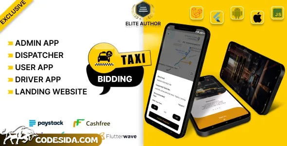 Tagxi Super Bidding v2.2 - Taxi + Goods Delivery Complete Solution With Bidding Option