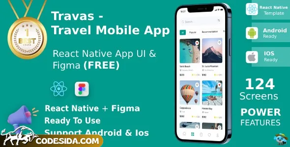 Traves v1.3 - Travel Mobile App - UI Kit - React Native