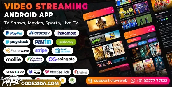 Video Streaming Android App (TV Shows, Movies, Sports, Videos Streaming, Live TV) v1.5