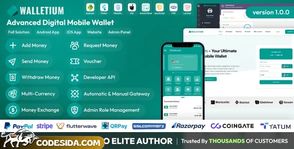 Walletium v1.0.0 - Digital Wallet and Payment Gateway Full Solution